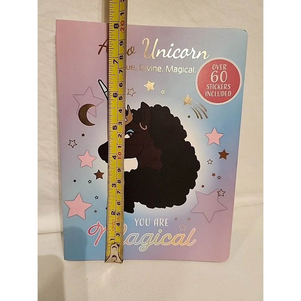 Afro Unicorn You are Unique Lined journal notebook with over 60‎ stickers